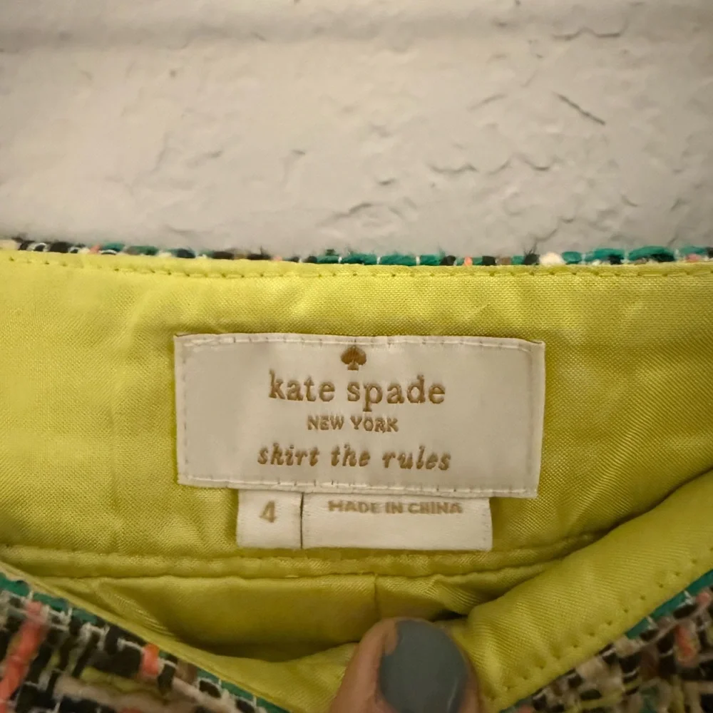 Kate Spade Harper Chevron Tweed Mini Skirt Size 4 - Picture 5 of 8